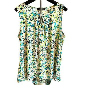 Kasper Womens XL Sleeveless Blouse Feminine Dainty Layers Career Casual Office